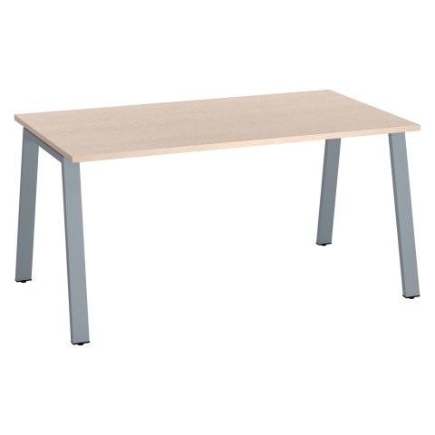 Mesa recta Ecla roble claro An 160 x Fon 80 cm patas metal aluminio