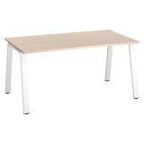 Bureau droit individuel chêne clair 160 x 80 cm, piétement métal - Arch