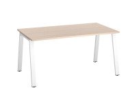 Bureau droit individuel chêne clair 160 x 80 cm, piétement métal - Arch