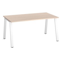 Bureau droit individuel chêne clair 160 x 80 cm, piétement métal - Arch