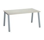 Bureau droit individuel chêne gris 160 x 80 cm, piétement métal - Arch