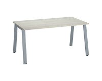 Bureau droit individuel chêne gris 160 x 80 cm, piétement métal - Arch