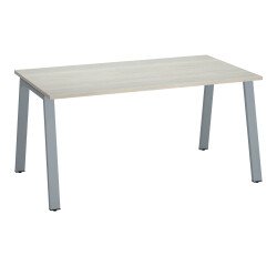 Bureau droit individuel chêne gris 160 x 80 cm, piétement métal - Arch