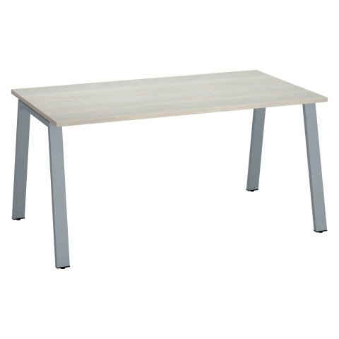 Mesa recta Ecla roble gris An 160 x Fon 80 cm patas metal aluminio