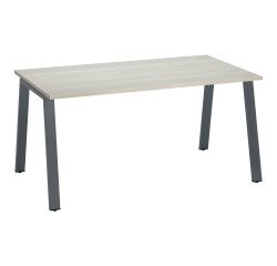 Bureau droit individuel chêne gris 160 x 80 cm, piétement métal - Arch