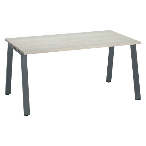Mesa recta Ecla roble gris An 160 x Fon 80 cm patas metal antracita