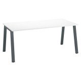 Bureau droit individuel blanc 180 x 80 cm, piétement métal - Arch
