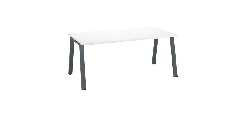 Straight desk ECLA, 80 cm deep, metal base