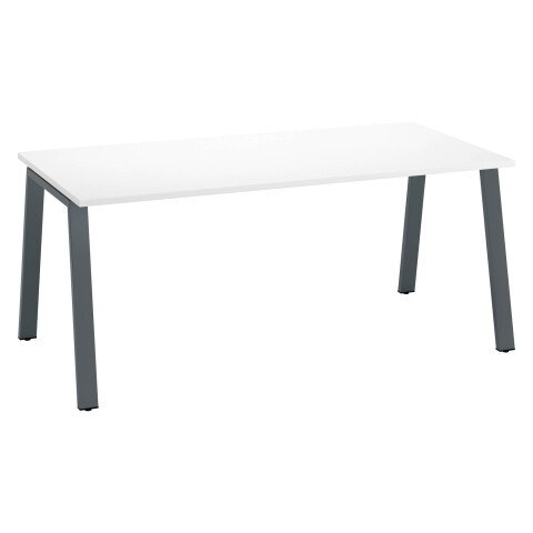 Mesa recta Ecla blanca An 180 x Fon 80 cm patas metal antracita