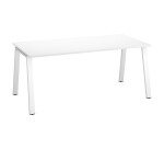 Bureau droit individuel blanc 180 x 80 cm, piétement métal - Arch