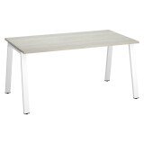 Bureau droit individuel chêne gris 160 x 80 cm, piétement métal - Arch