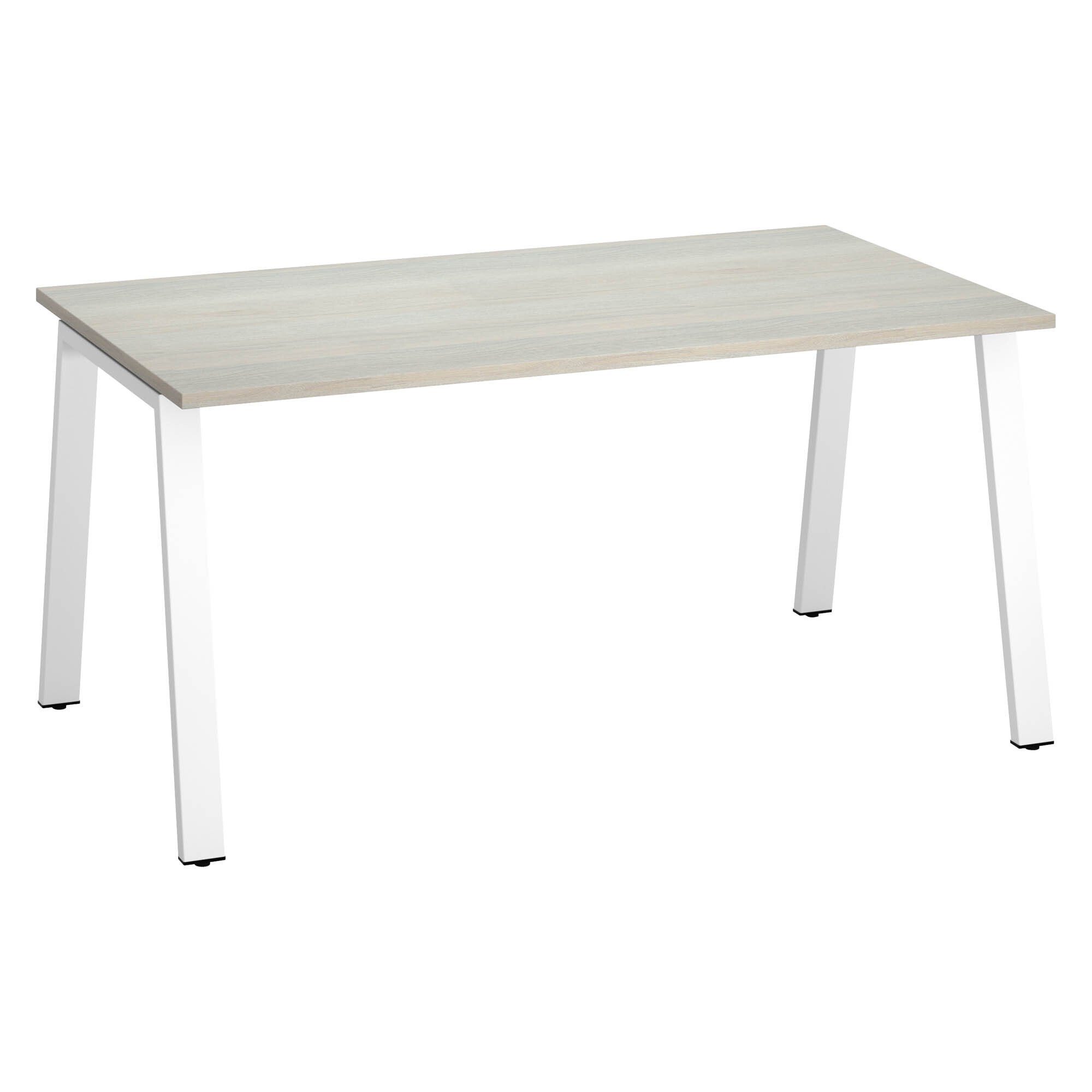 Bureau droit individuel chêne gris 160 x 80 cm, piétement métal - Arch