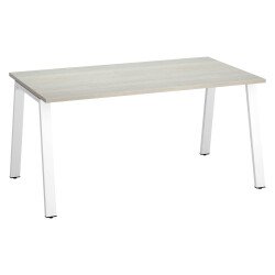 Bureau droit individuel chêne gris 160 x 80 cm, piétement métal - Arch
