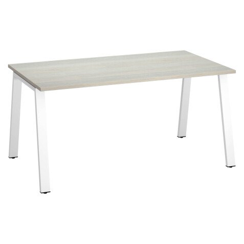 Bureau droit individuel chêne gris 160 x 80 cm, piétement métal - Arch
