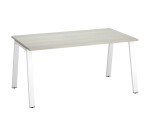 Bureau droit individuel chêne gris 160 x 80 cm, piétement métal - Arch