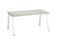 Bureau droit individuel chêne gris 160 x 80 cm, piétement métal - Arch