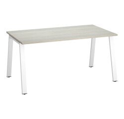 Bureau droit individuel chêne gris 160 x 80 cm, piétement métal - Arch