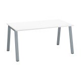 Bureau droit individuel blanc 160 x 80 cm, piétement métal - Arch