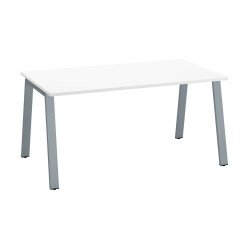 Bureau droit individuel blanc 160 x 80 cm, piétement métal - Arch