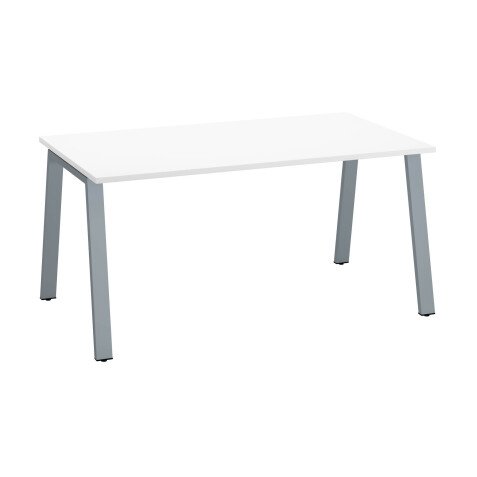Bureau droit individuel blanc 160 x 80 cm, piétement métal - Arch