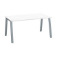Bureau droit individuel blanc 160 x 80 cm, piétement métal - Arch