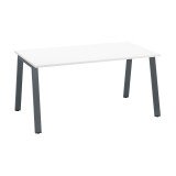 Bureau droit individuel blanc 160 x 80 cm, piétement métal - Arch
