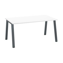 Bureau droit individuel blanc 160 x 80 cm, piétement métal - Arch