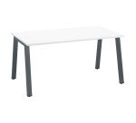 Bureau droit individuel blanc 160 x 80 cm, piétement métal - Arch