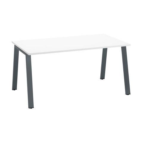 Mesa recta Ecla blanca An 160 x Fon 80 cm patas metal antracita