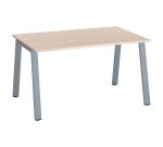 Bureau droit individuel chêne clair 140 x 80 cm, piétement métal - Arch