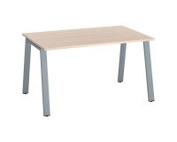 Bureau droit individuel chêne clair 140 x 80 cm, piétement métal - Arch