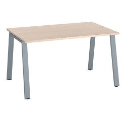 Bureau droit individuel chêne clair 140 x 80 cm, piétement métal - Arch