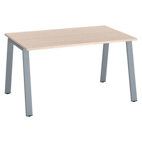 Mesa recta Ecla roble claro An 140 x Fon 80 cm patas metal aluminio