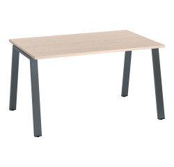 Bureau droit individuel chêne clair 140 x 80 cm, piétement métal - Arch