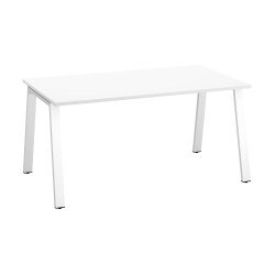 Bureau droit individuel blanc 160 x 80 cm, piétement métal - Arch
