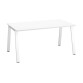 Bureau droit individuel blanc 160 x 80 cm, piétement métal - Arch