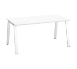 Bureau droit individuel blanc 160 x 80 cm, piétement métal - Arch