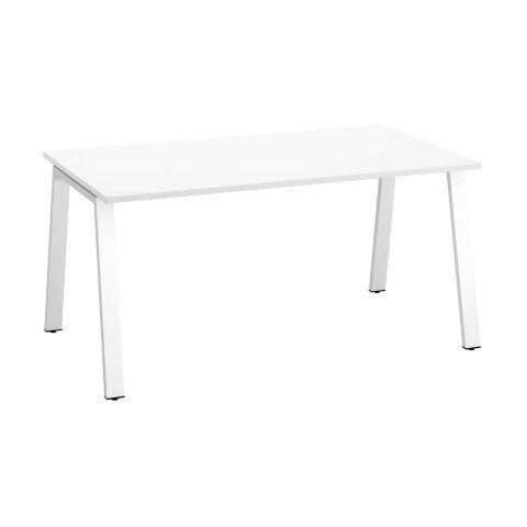 Mesa recta Ecla blanca An 160 x Fon 80 cm patas metal blancas