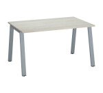 Bureau droit individuel chêne gris 140 x 80 cm, piétement métal - Arch