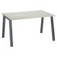 Bureau droit individuel chêne gris 140 x 80 cm, piétement métal - Arch