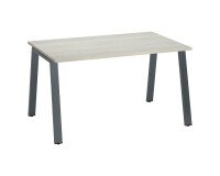 Bureau droit individuel chêne gris 140 x 80 cm, piétement métal - Arch