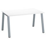 Bureau droit individuel blanc 140 x 80 cm, piétement métal - Arch
