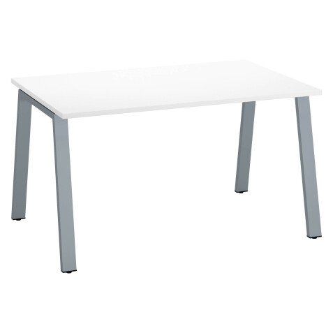 Bureau droit individuel blanc 140 x 80 cm, piétement métal - Arch