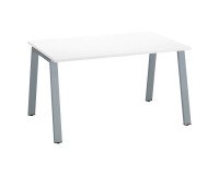 Bureau droit individuel blanc 140 x 80 cm, piétement métal - Arch