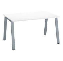 Bureau droit individuel blanc 140 x 80 cm, piétement métal - Arch