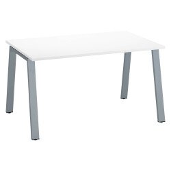Bureau droit individuel blanc 140 x 80 cm, piétement métal - Arch