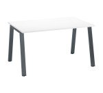 Bureau droit individuel blanc 140 x 80 cm, piétement métal - Arch