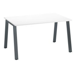 Bureau droit individuel blanc 140 x 80 cm, piétement métal - Arch