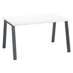 Bureau droit individuel blanc 140 x 80 cm, piétement métal - Arch