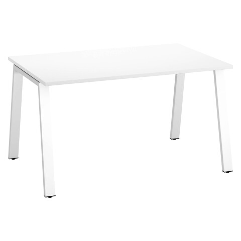Mesa recta Ecla blanca An 140 x Fon 80 cm patas metal blancas